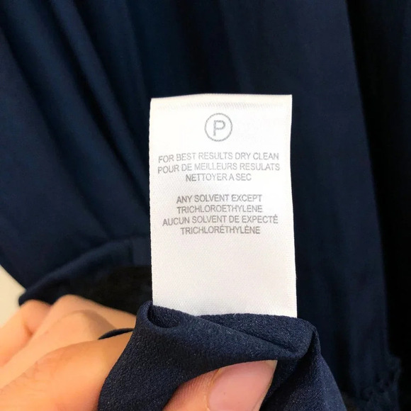 Halston Heritage Evening Collection Navy Lace Ruffle Cocktail Party Dress 6 NWT - Picture 11 of 11